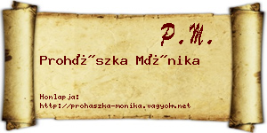 Prohászka Mónika névjegykártya